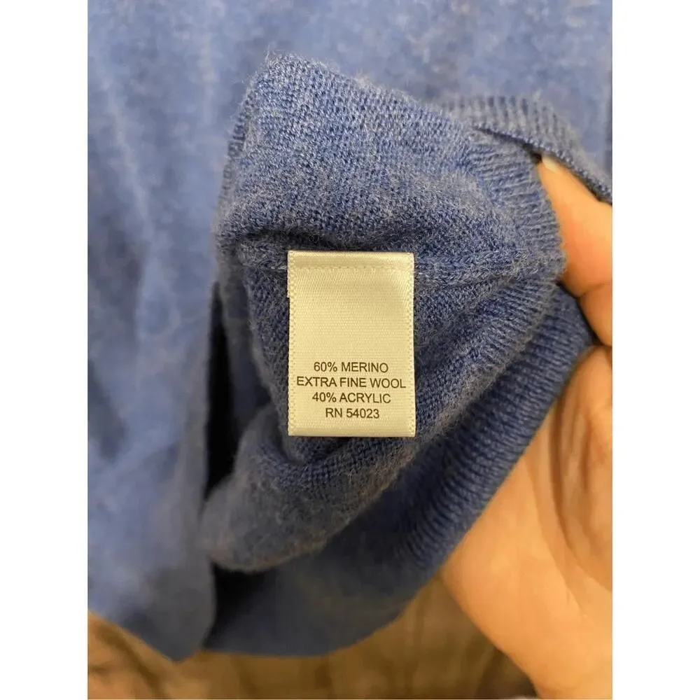 Banana Republic Large blue mens merino wool sweater extra fine